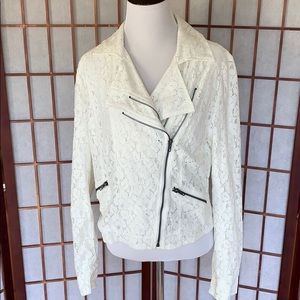 Piperlime Cotton Lace Moto Jacket